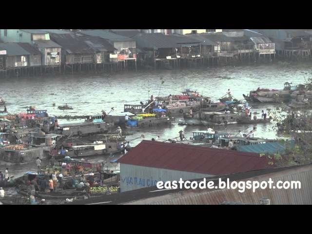 Floating Market of  Can Tho Vietnam (English audio)