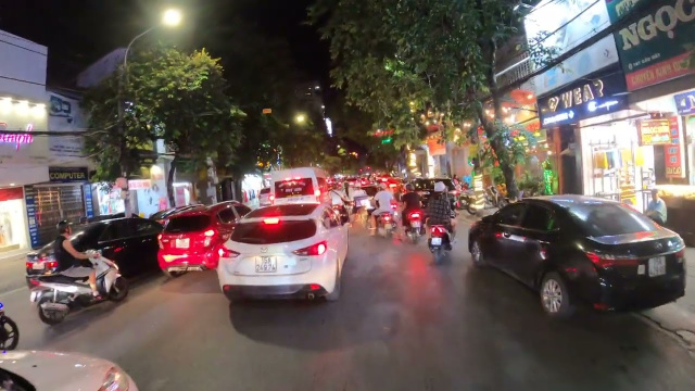 Driving through Hai Phong, Vietnam city center