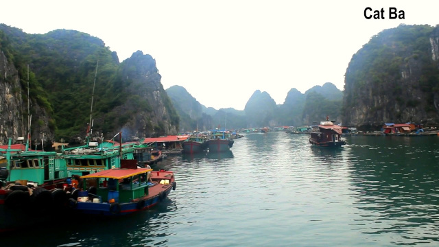 Lan ha bay, halong bay, cat ba island sunset, Hanoi city. North vietnam