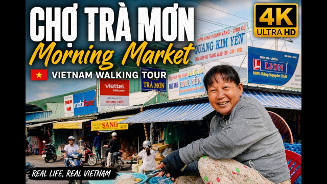 Walking Tr&agrave; Mơn Market - Vietnam Walking Tour 4K (no talking) - Simple Life with Mark