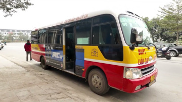 Lao Cai public bus  From Lao Cai Station to Sa pa  10x speed video
